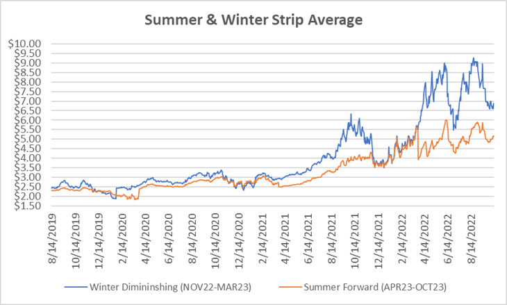 seasonal strip for natural gas November 13 2022 report