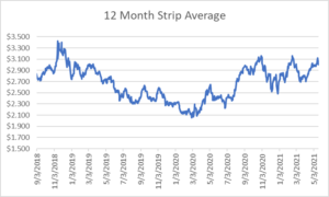 12 month strip for natural gas May 20 2021 report